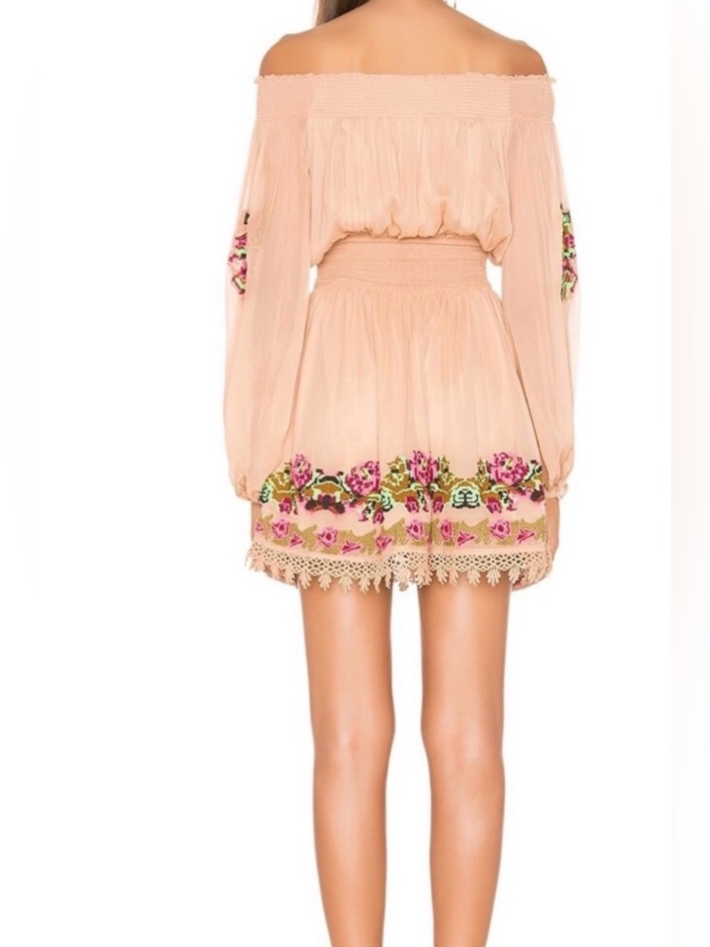 Tularosa Calista Embroidered Mini Dress Off Shoulder Floral Size S - Picture 11 of 11